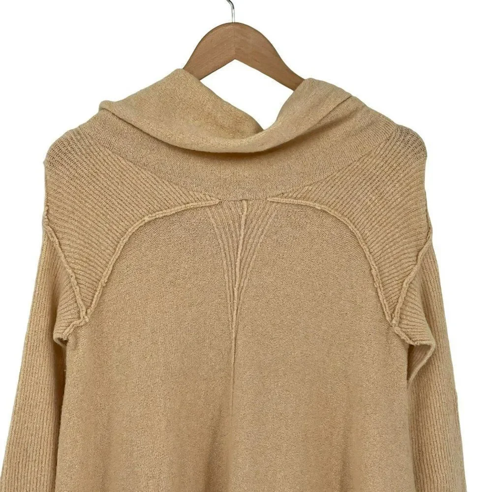Free People Strawberry Fields Sweater Cowl Neck Swingy Soft Cream Women Small‎
